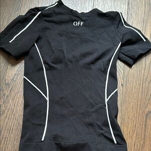 Off-White Black and White Fitted Short Sleeve Tee
